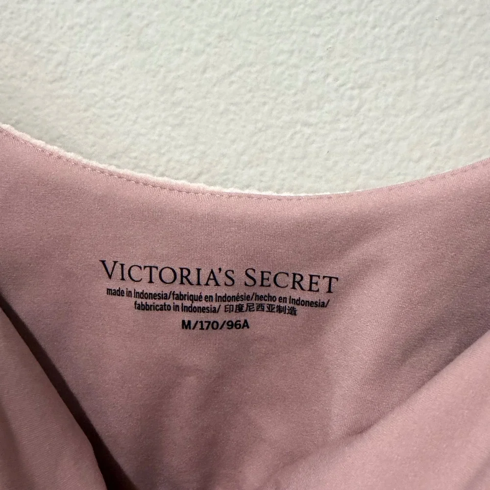 Victoria's Secret Slip Dress Womens Medium Pink Ribbed Velour Mini Bodycon